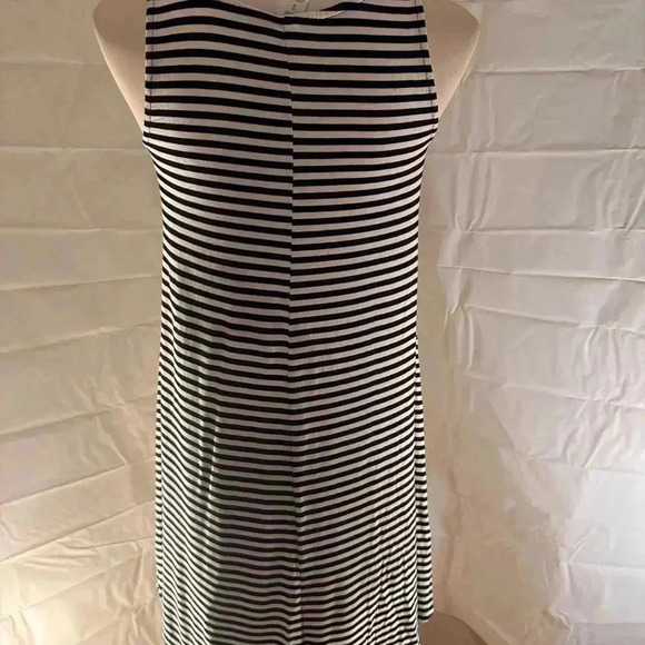 Old Navy Black and White Striped Halter A-Line Midi Dress - Picture 3 of 6